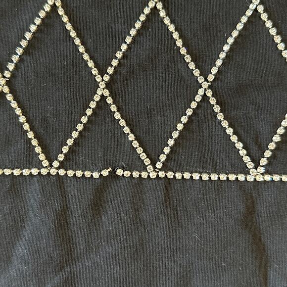 Sandro Diamond Cropped Black T-shirt, Short Sleeves, size 1 small - Picture 12 of 12